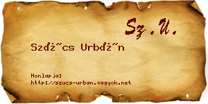 Szűcs Urbán névjegykártya